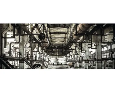 Produktbild von Glasbild Industrial Design 80x30 cm Querformat, pflegeleicht und langlebig