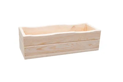 Produktbild von Schräger Pflanzkübel – Moderner Blumenkasten, platzsparend & wetterfest für Balkon, Fenster & Geländer D8 Roh (44x22x16 cm)