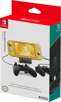 Obrázok produktu pre Hori Dual USB PlayStand, Nabíjací systém, Nintendo Switch Lite, Čierna, Nintendo, Switch Lite, Kábel