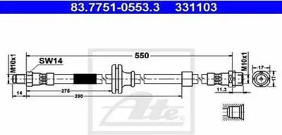 Produktbild von ATE Bremsschlauch  83.7751-0553.3