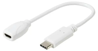 Produktbild von ViVanco™Adapter USB Type-C, USB C, micro USB, 0,1 m, Weiß