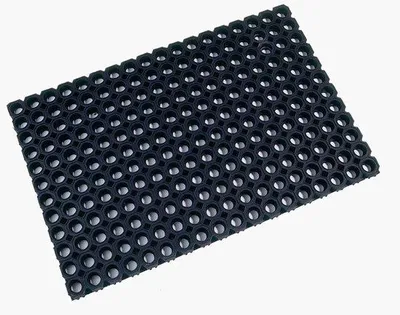 Productafbeelding van Rubberen ringmat voor buiten - 100 x 150 cm - Antislip en weerbestendig