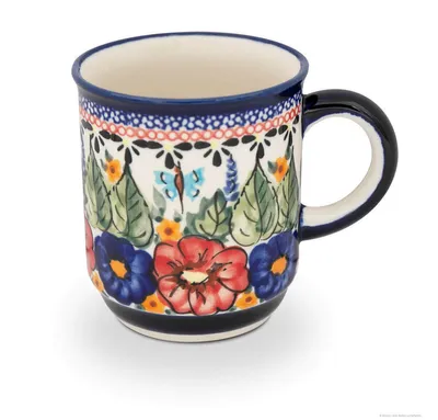 Produktbild von Original Bunzlauer Keramik 250 ml Kaffeebecher Teetasse Pott Tasse Becher klassisch Ø 8,0 cm, H 9,0 cm Dekor ART-149