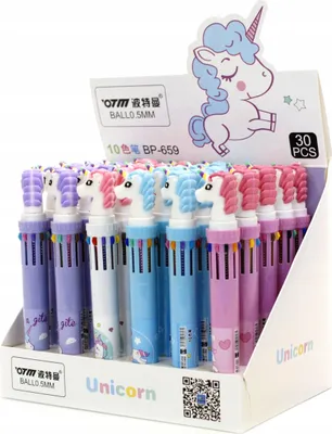 Produktbild von Mehrfarbenkugelschreiber Einhorn 10 Farben Stift Unicorn Schule Kinder Geschenk