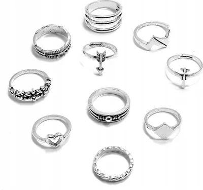 Obrázek produktu pro Stříbrný RETRO PUNK BOHO 89 RETRO RING SET