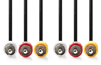 Obrázek produktu pro Nedis CVGL24300BK20, 2 m, 3 x RCA, 3 x RCA, Samec, Samec, Černá