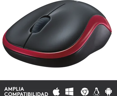 Produktbild von Logitech M185, Beidhändig, Optisch, RF Wireless, 1000 DPI, Rot