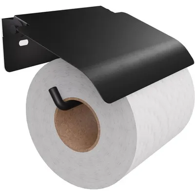 Produktbild von Minismus Wandhalterung für Toilettenpapier mit Abdeckung - Schwarz