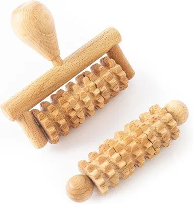 Productafbeelding van Holzmassage roller voor gezicht, voor ontspanning en huidverzorging