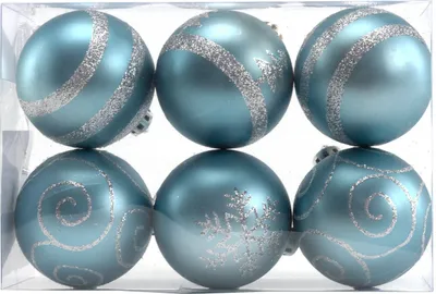 Produktbild von TrendLine Weihnachtskugeln bruchfest, langlebig Ø 6 cm dämmerungsblau 6 Stück