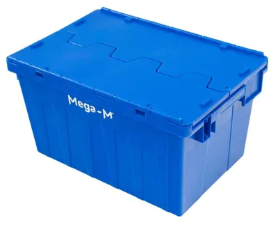Zdjęcie produktu dla Pojemnik transportowy kurierski zamykany Mega-M 60x40x32,5cm plastikowy niebieski