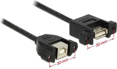Produktbild von DeLOCK 1m USB 2.0-A/USB 2.0-B, 1 m, USB A, USB B, USB 2.0, Weiblich/Weiblich, Schwarz