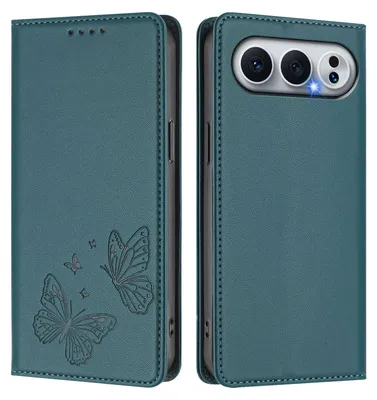 Image de Étui en cuir pour Honor 500/Honor 500 Pro, étui de protection type portefeuille en cuir gaufré « papillon » avec support, vert