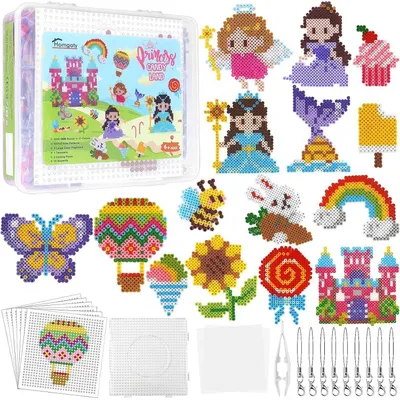 Image de Kit de perles à repasser, 5000 pièces, 5 mm, avec plaque de repassage, 14 motifs, papier à repasser, accessoires pour enfants, cadeau pour filles