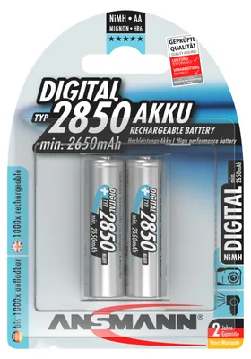Produktbild von Ansmann NiMH-Akku Typ 2850 Mignon 2650mAh Digital 2er Blister