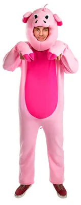 Produktbild von Funidelia Schwein Kostüm für Erwachsene, enthält Ganzkörperanzug und Kopf - Outfit für Erwachsene für Partys, Karneval und Halloween - Größe XL