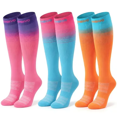 Produktbild von CAMBIVO Kompressionsstrümpfe Damen 3er Pack, modische Stützstrümpfe 15-20 mmHg für Flug, Reise, Schwangerschaft und Alltag