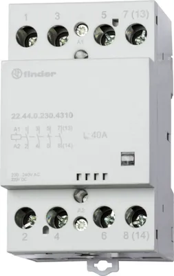 Zdjęcie produktu dla Finder 22.44.0.230.4310, Szary, 40 A, CE, 50 - 60 Hz, -5 - 55 °C