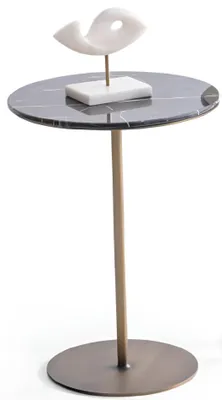 Obrázek produktu pro Elegantní odkládací stolek s mramorovou deskou a zlatým podnožím