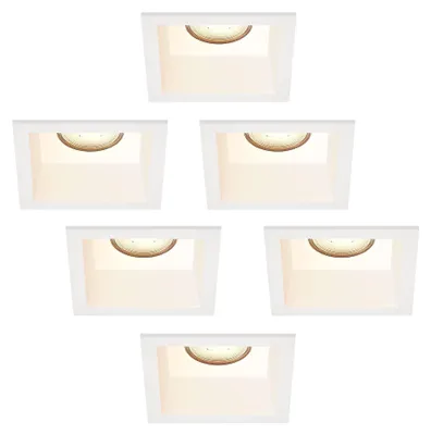 Image de Ledvion lot de 6 spot encastrable LED carre blanc douille GU10 blanc chaud