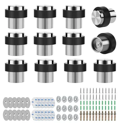 Deurstopper Edelstahl 12 Stück, selbstklebend, ø 32 mm, Höhe 45 mm