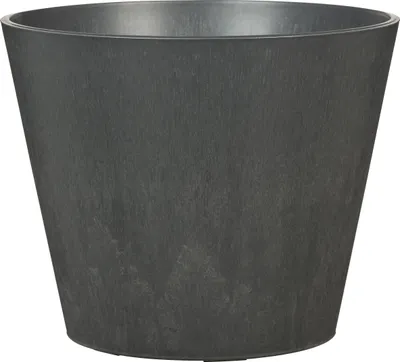 Produktbild von Scheurich Purista+ 40, Pflanzgefäß/Pflanzkübel, rund, aus Kunststoff Farbe: Carbon, 36,6 cm Durchmesser, 32,3 cm hoch, 21 l Vol.