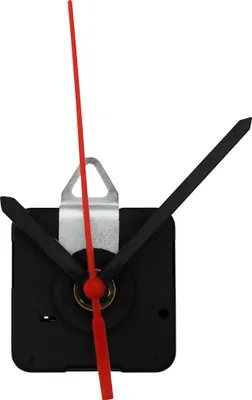 A close-up shot of a clock movement mechanism with hands.