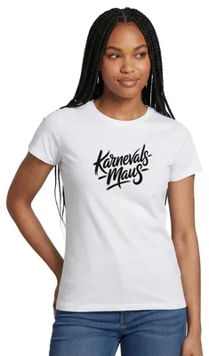 Produktbild von Spreadshirt Karnevalsmaus Fasching Frauen T-Shirt, XL, Weiß