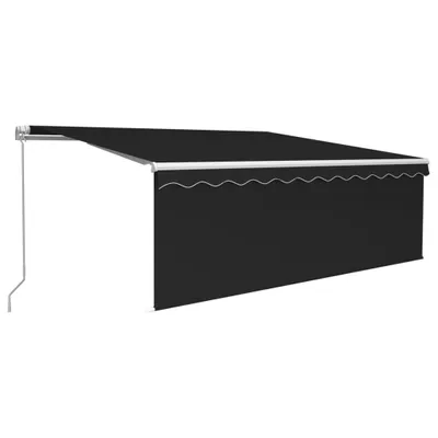 Produktbild von vidaXL Markise Manuell Einziehbar mit Rollo & LED 4x3 m Anthrazit