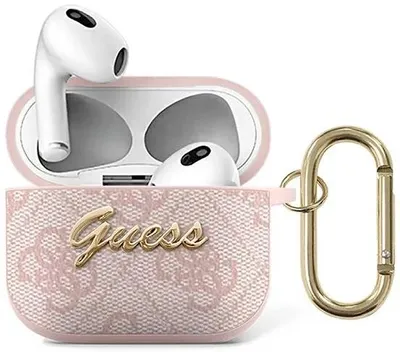 Obrázok produktu pre Guess GUA34GSMP obal na AirPods 3 ružový 4G Script Metal Collection (GUA34GSMP)