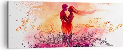 Produktbild von Bild auf Leinwand - Leinwandbild - Liebe Paar Flitterwochen - 140x50cm - Wand Bild - Wanddeko - Leinwanddruck - Bilder - Kunstdruck - Wanddekoration - Leinwand bilder - Wandkunst - AB140x50-3006