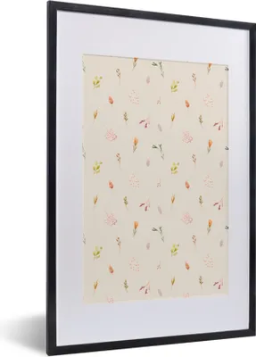 Produktbild von MuchoWow® MuchoWow® Gerahmtes Poster Blumen - Pastell - Pflanzen 40x60 cm - Poster mit zchwarzem Bilderrahmen - Poster in Rahmen