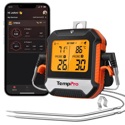 Immagine prodotto di Termometro per carne Bluetooth - Bluetooth 5.0 - 2 sonde - Con app - Retroilluminato