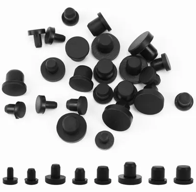 Silikon-Stopfen 80 Stück in 8 Größen, schwarz, 4–9,5 mm