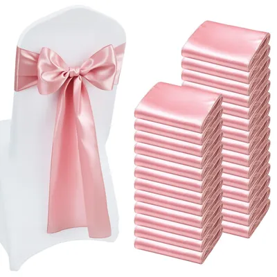 Produktbild von VEVOR Stretch-Elasthan-Stuhlbezüge, universelle passgenaue Stuhlbezüge mit Stuhlschleifen, abnehmbare waschbare schützende Überzüge, für Hochzeit, Feiertag, Bankett, Party, Essen (50 Set Gold & Weiß), Roségold-100 Stück