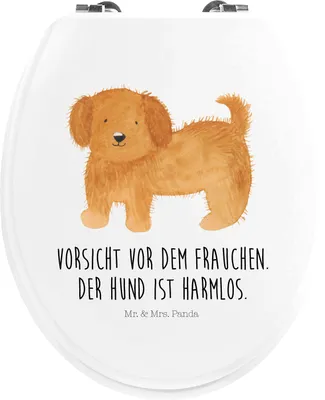Produktbild von Mr. & Mrs. Panda WC Sitz Hund Flauschig - Weiß - Geschenk, klo deckel, Hunde, Klositz, Sprüche, Klodeckel, WC-Sitz, Niedlich, Witzig, Toilettendeckel
