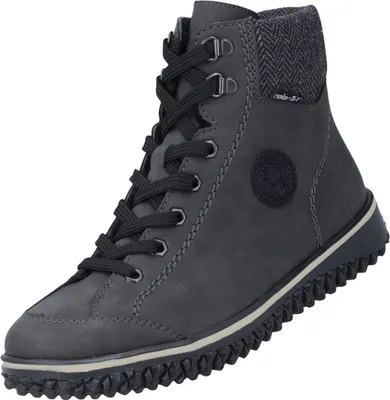 A single gray boot is shown against a white background.