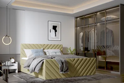 Produktbild von Emoebel24 Polsterbett 120x200 cm mit Stauraum – Modernes Designerbett mit Samtbezug & hohem Kopfteil – Grün Schlafzimmermöbel SATURN