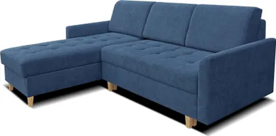 Produktbild von Robin Simi Ecksofa mit Schlaffunktion Bettkasten Verstellbare Rücklehne Sofa L-Form Schlafsofa Freistehende Eckcouch Schlafcouch Wohnzimmermöbel Wohnlandschaft Ecksofa Links Aston 26 - Marineblau