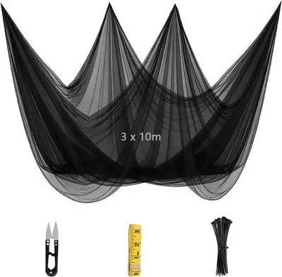 Produktbild von Famanu Moskitonetz 3 m x 10 m - Insektenabwehr, DIY feinmaschiges Netz mit Kabelbindern und Maßband