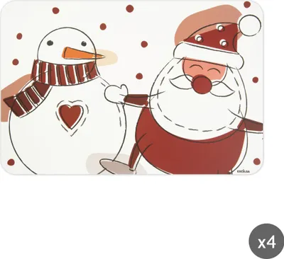 Zdjęcie produktu dla Excelsa Zestaw 6 podkładek Snowman Plastikowe 43Xh0.1X28.5 Cm Kolorowe