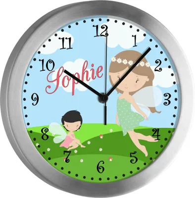 Produktbild von Kinderzimmer Funkwanduhr, Funkuhr Wanduhr Kinder, Fee 25 cm