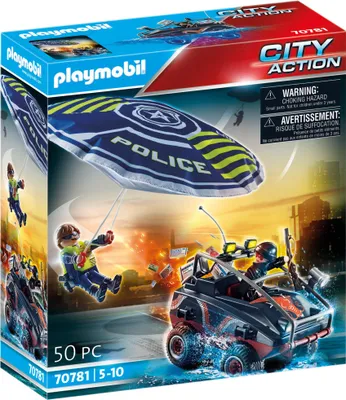 Produktbild von PLAYMOBIL City Action 70781 Polizei-Fallschirm: Verfolgung des Amphibien-Fahrzeugs