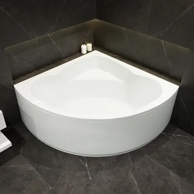 Produktbild von Aquade Acryl Eckbadewanne 140x140cm Koblenz & Wannenfüßen + Schürze + Ab-Überlaufgarnitur
