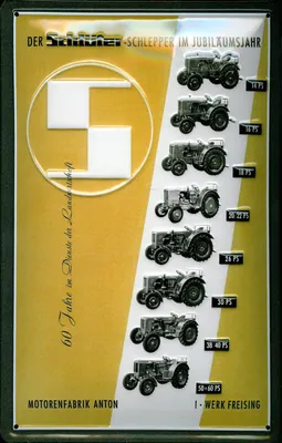 Produktbild von Blechschild Schlüter Traktoren Jubiläumsjahr Traktor Schild Nostalgieschild