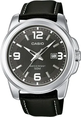 Produktbild von Casio Herrenuhr Armbanduhr Lederband schwarz MTP-1314PL-8AVEF