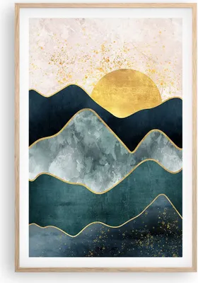 Produktbild von Gerahmtes Poster - Rahmen in heller Eiche - Osten die Sonne Geometrie - 61x91,5 cm - Wand Bild - Wanddeko - Wandbilder - Kunstposter - Wandposter - Bilderrahmen - Bilder - Kunstdruck - P2NPA61x91-5142
