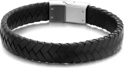 Produktbild von Frank 1967 Leather 7FB-0405 Leren armband met stalen sluiting - 12 mm - Zwart