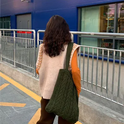 Produktbild von 360Home Umhängetasche Handtasche Einfarbig gestrickt Grün