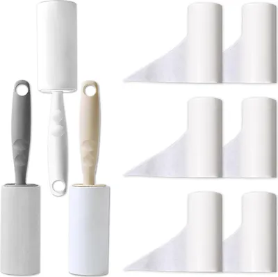 Produktbild von Extra klebrige Fusselrollen-Set - Komplettes Reinigungswerkzeug für Kleidung, Sofa, Bett - Entfernen von Katzen- und Hundehaaren.